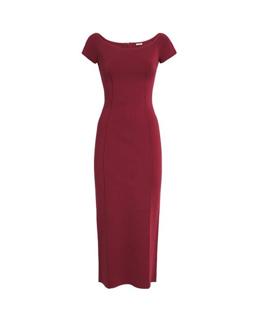 Joseph Red Milano-Knit Foin Compact Maxi Dress