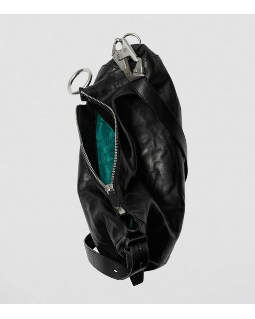 Burberry Black Medium Leather Knight Shoulder Bag