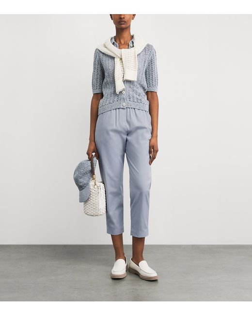 Eleventy Blue Cropped Trousers