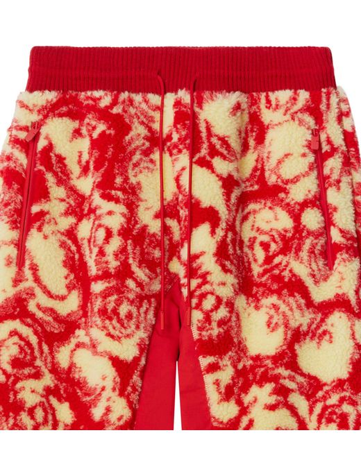 Burberry Red Fleece Rose Sweatpants