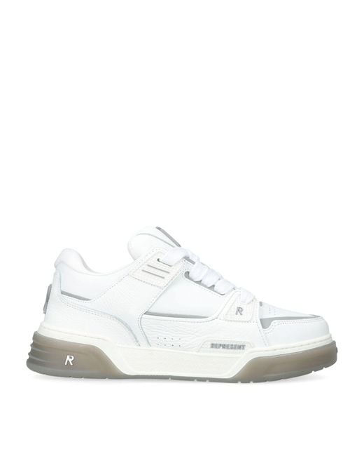 Represent White Leather Studio Sneakers for men