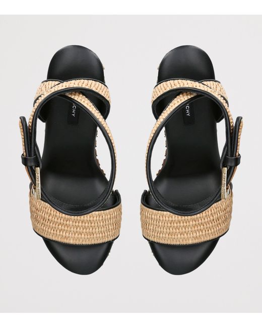 Givenchy Brown Raffia Platform Clog Sandals 95