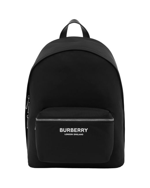 Burberry Black Nylon Logo Backpack for men