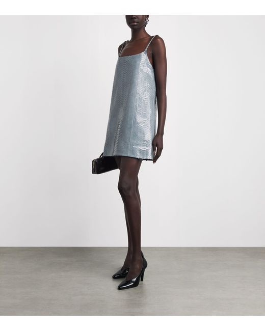 Alaïa Gray Snakeskin Mini Dress