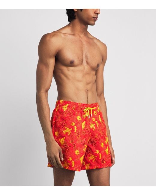 Vilebrequin Aquatic Life-Embroidered Mistral Swim Shorts for men