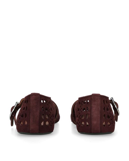 Alaïa Brown Suede Vienne Ballet Flats