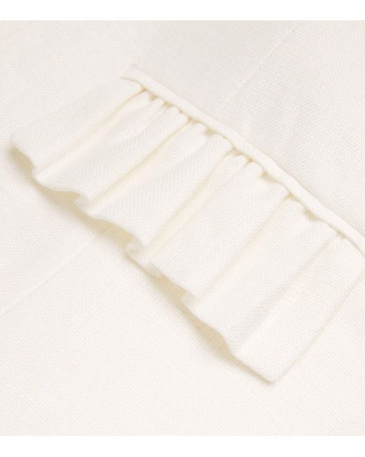 Posse White Linen Matilda Tailored Top