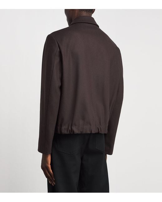 Barena Gray Wool-Blend Tailored Bomber Jacket for men