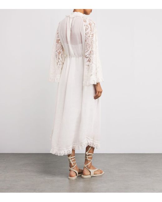 Zimmermann White Lace Ascension Midi Dress