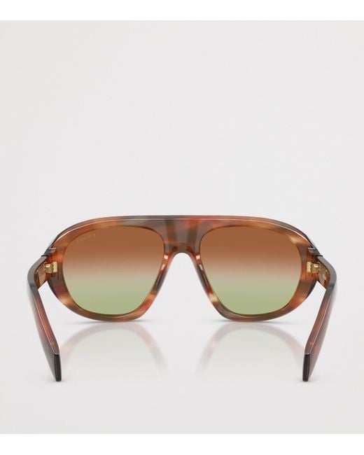 Prada Brown Acetate Pr C05S Irregular Sunglasses