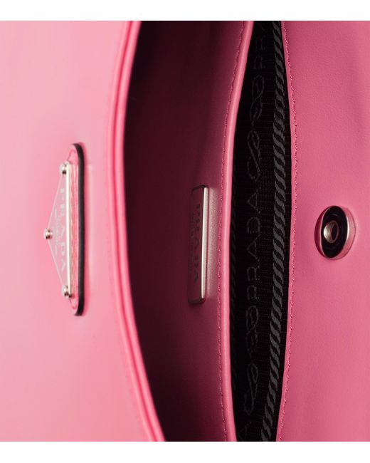 Prada Pink Brushed Leather Cleo Shoulder Bag