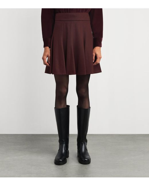 Max Mara Purple Camel Wool Mini Skirt