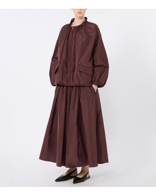Max Mara Purple Water-Repellent Taffeta Bomber Jacket