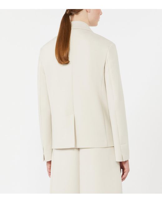 Max Mara White Cotton-Blend Jersey Blazer