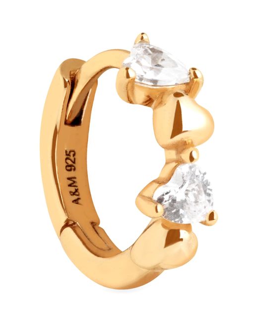 Astrid & Miyu Metallic Plated Heart Cluster Single Hoop Earring