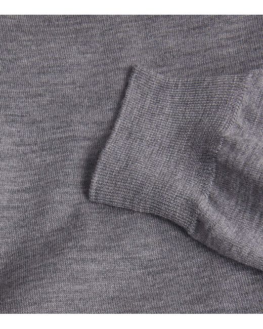 Lardini Gray Virgin Wool Crew-Neck Sweater for men