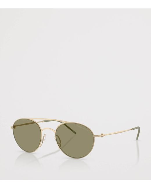 Giorgio Armani Green Metal Round Sunglasses for men