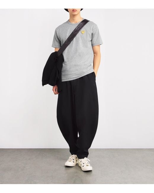 COMME DES GARÇONS PLAY Gray Heart Logo T-Shirt for men