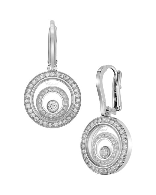 Chopard Metallic And Diamond Happy Spirit Earrings