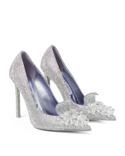 Jimmy Choo White Exclusive Crystal Slipper 110 Pumps
