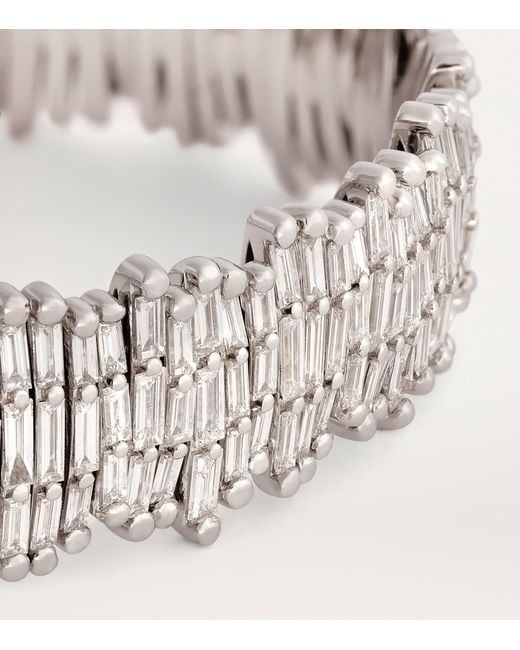 Suzanne Kalan Metallic And Diamond Classic Three-Row Cuff