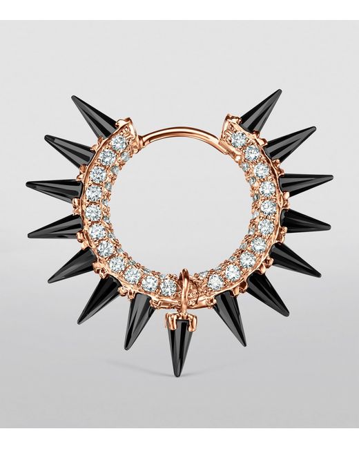 Maria Tash Metallic Moissanite Mohawk And Diamond Pavé Hoop Earring