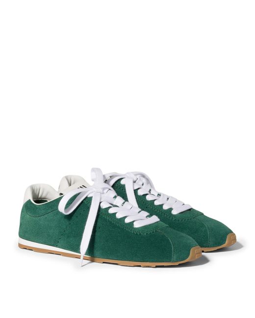 Miu Miu Green Suede Plume Sneakers