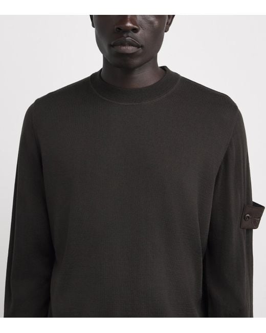 Stone Island Black Wool Ghost Sweater for men