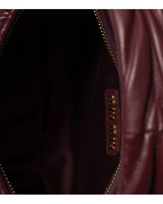 Miu Miu Purple Matelassé Leather Wander Top-Handle Bag