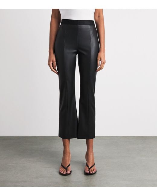 Wolford Black Faux Leather Jenna Cropped Trousers