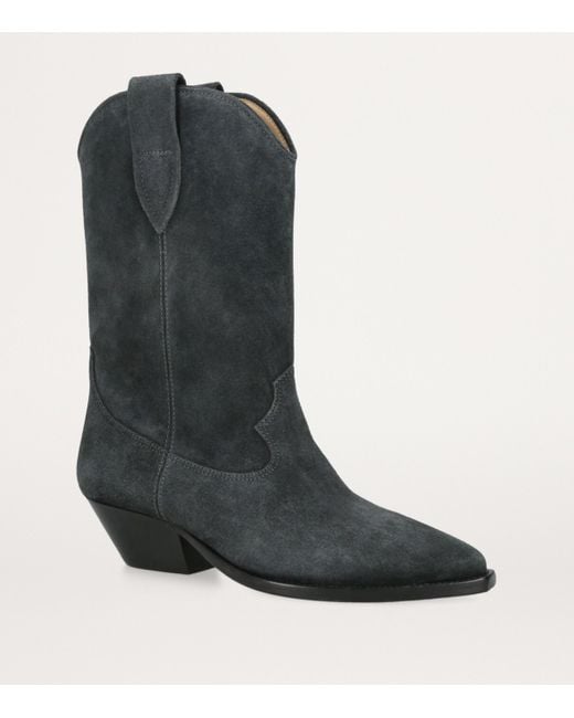 Isabel Marant Black Suede Duerto Cowboy Boots 40