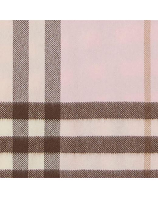 Burberry Pink Cashmere Check Scarf