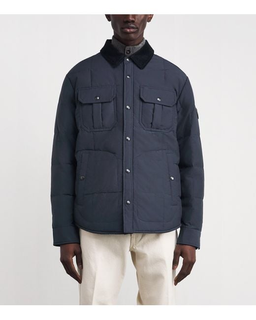 Polo Ralph Lauren Blue Cotton-Blend Hartland Down Shacket for men