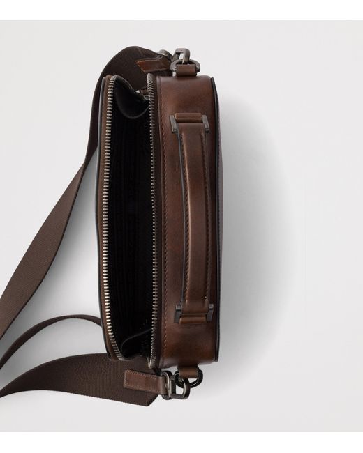 Prada Brown Leather Brique Cross-Body Bag for men