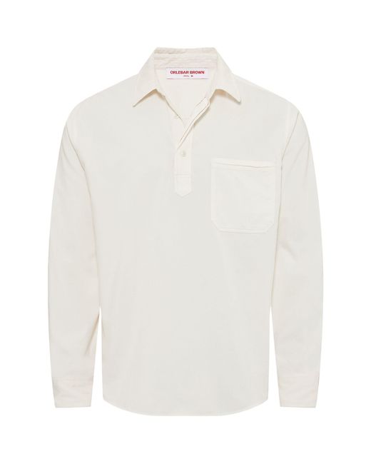 Orlebar Brown White Corduroy Shanklin Shirt for men