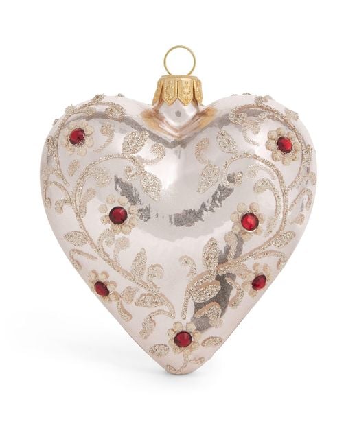 Harrods Pink Metallic Heart Bauble
