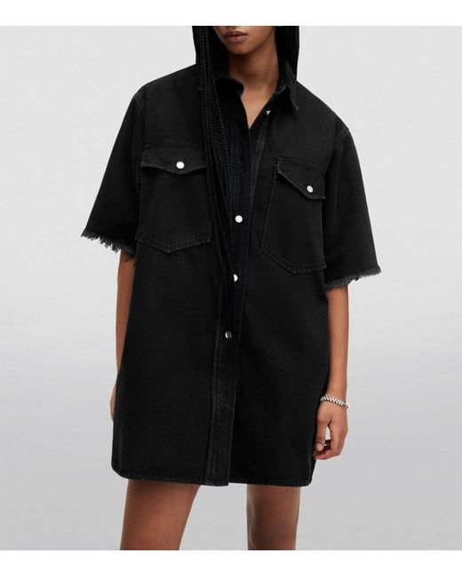 AllSaints Black Denim Lily Shirt Dress