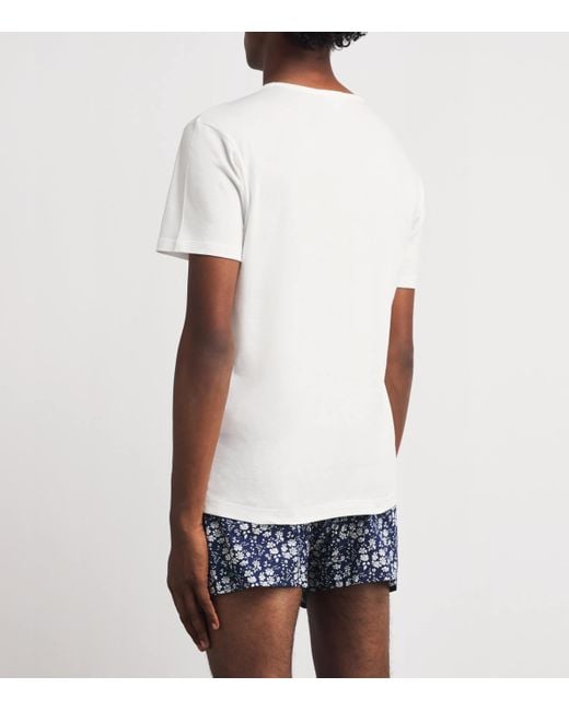 Sunspel White Cotton Sea Island T-Shirt for men