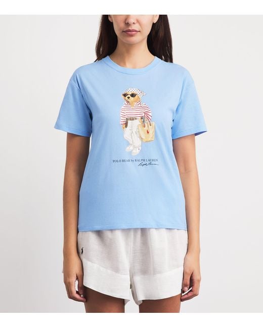 Polo Ralph Lauren Blue Cotton Polo Bear T-Shirt