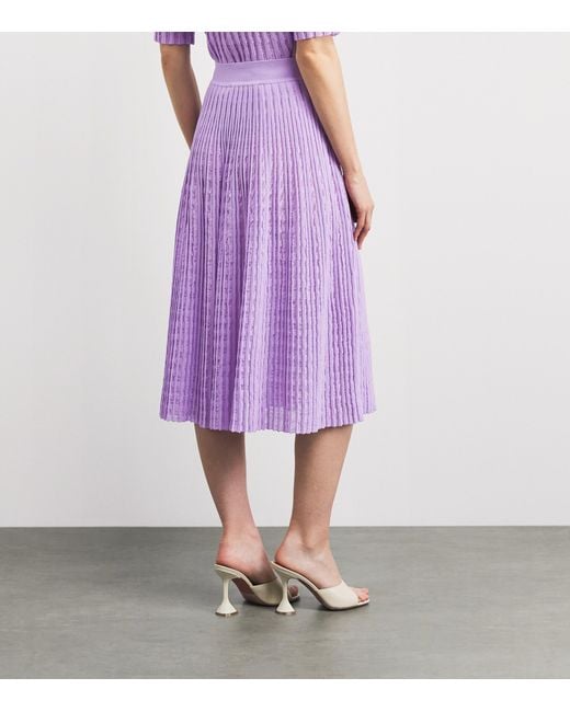 Valentino Purple Organic Cotton-Blend Fuerteventura Midi Skirt
