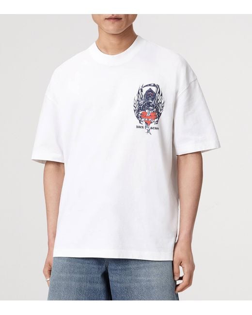 AllSaints White Organic Cotton Scimitar T-Shirt for men