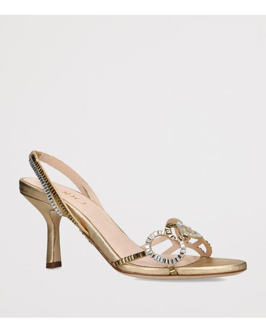 Rodo Metallic Crystal-Embellished Pearle Heeled Sandals 75