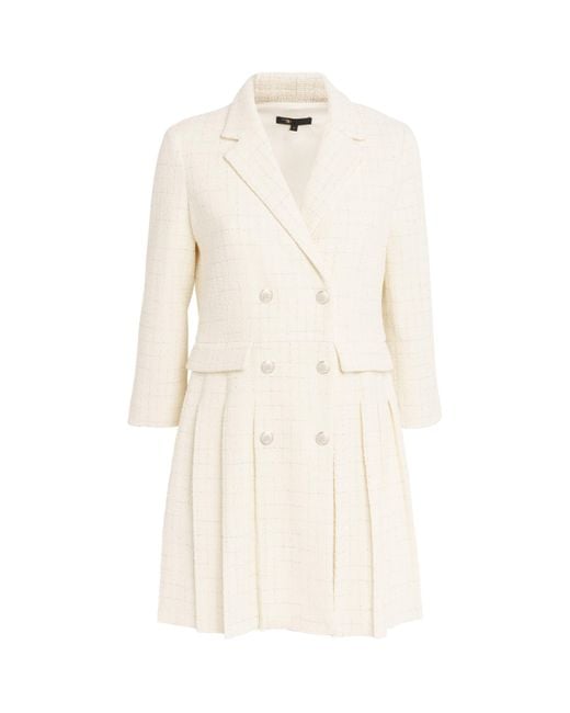 Maje Tweed Mini Blazer Dress in Natural Lyst UK