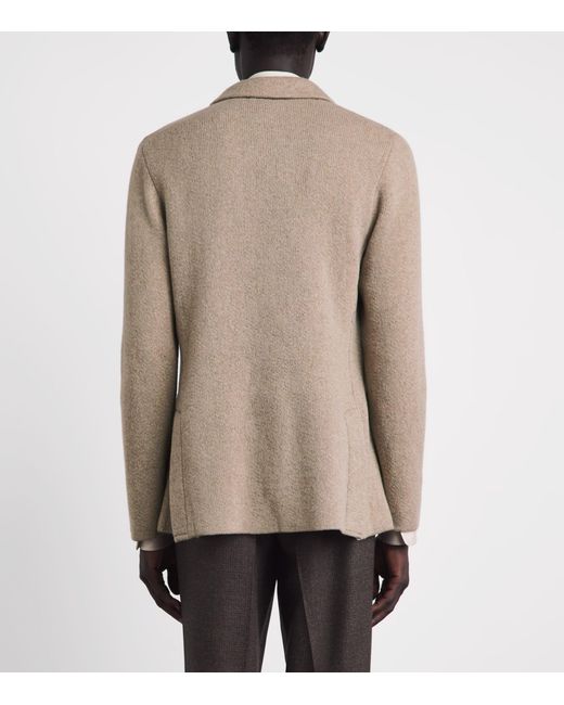 Lardini Brown Cashmere Knit Blazer for men
