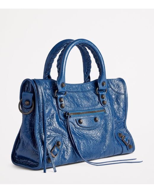 Balenciaga Blue Small Lambskin Le City Top-Handle Bag
