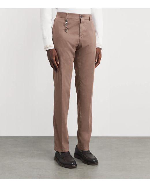 Paul & Shark Gray Cotton-Silk-Blend Straight Chinos for men