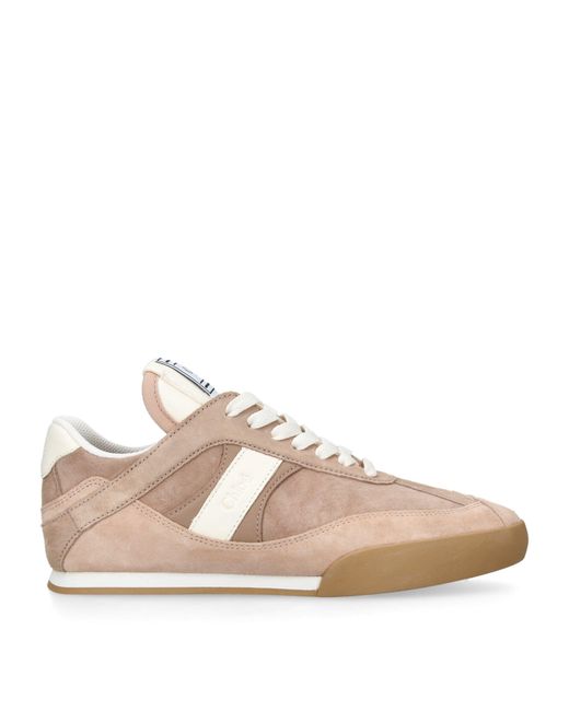 Chloé Pink Leather Kick Sneakers