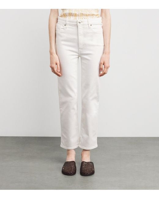 FRAME White The Pencil Crop Jeans