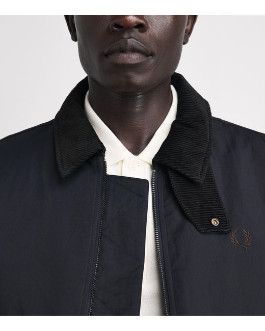 Fred Perry Black Padded Caban Jacket for men