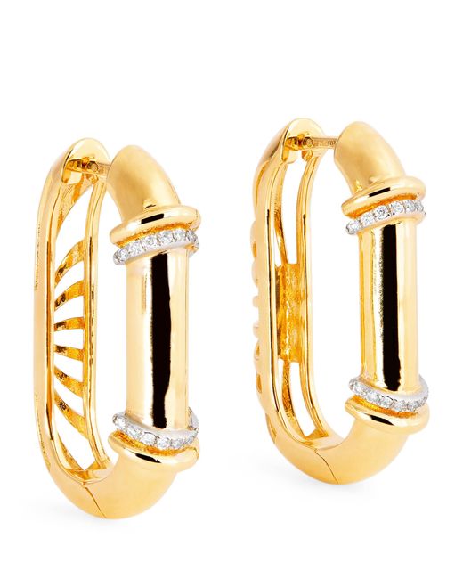 L'Atelier Nawbar Metallic And Diamond Lot No.93 Buoy Lock Earrings